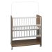 Mini Berço Compacto Portátil Para Bebê com Grade Movel Rodízio Colchão Suporte Mosquiteiro e Prateleira Savana Branco 