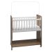 Mini Berço Compacto Portátil Para Bebê com Grade Movel Rodízio Colchão Suporte Mosquiteiro e Prateleira Savana Branco 