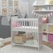 Mini Berço Compacto Portátil Para Bebê com Grade Movel Rodízio Colchão Suporte Para Mosquiteiro e Prateleira Branco 