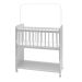 Mini Berço Compacto Portátil Para Bebê com Grade Movel Rodízio Colchão Suporte Para Mosquiteiro e Prateleira Branco 