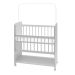 Mini Berço Compacto Portátil Para Bebê com Grade Movel Rodízio Colchão Suporte Para Mosquiteiro e Prateleira Branco 