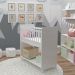 Mini Berço Compacto Portátil Para Bebê com Rodízio Colchão Suporte Para Mosquiteiro e Prateleira Branco 