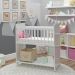 Mini Berço Compacto Portátil Para Bebê com Rodízio Colchão Suporte Para Mosquiteiro e Prateleira Branco 