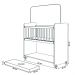 Mini Berço Compacto Portátil Para Bebê com Rodízio Colchão Suporte Para Mosquiteiro e Prateleira Branco 