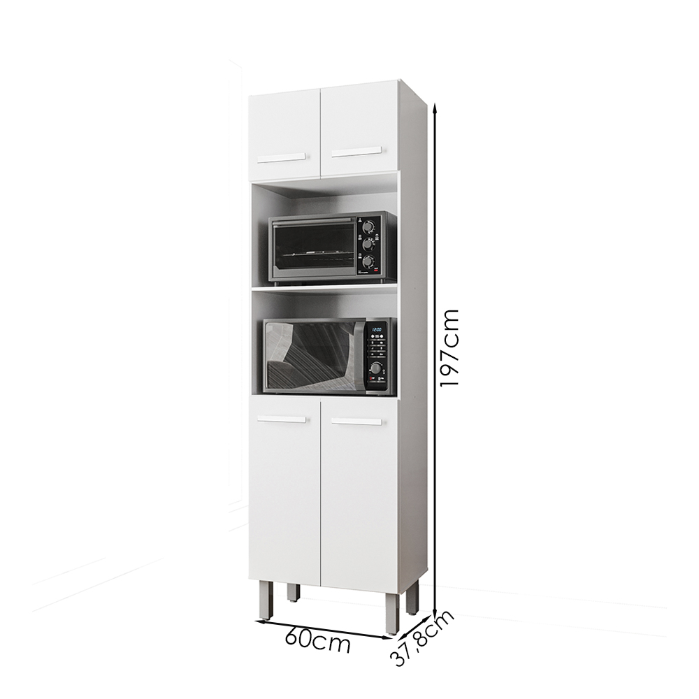 Paneleiro 4 Portas 197x60cm 9170 Branco Mobbs