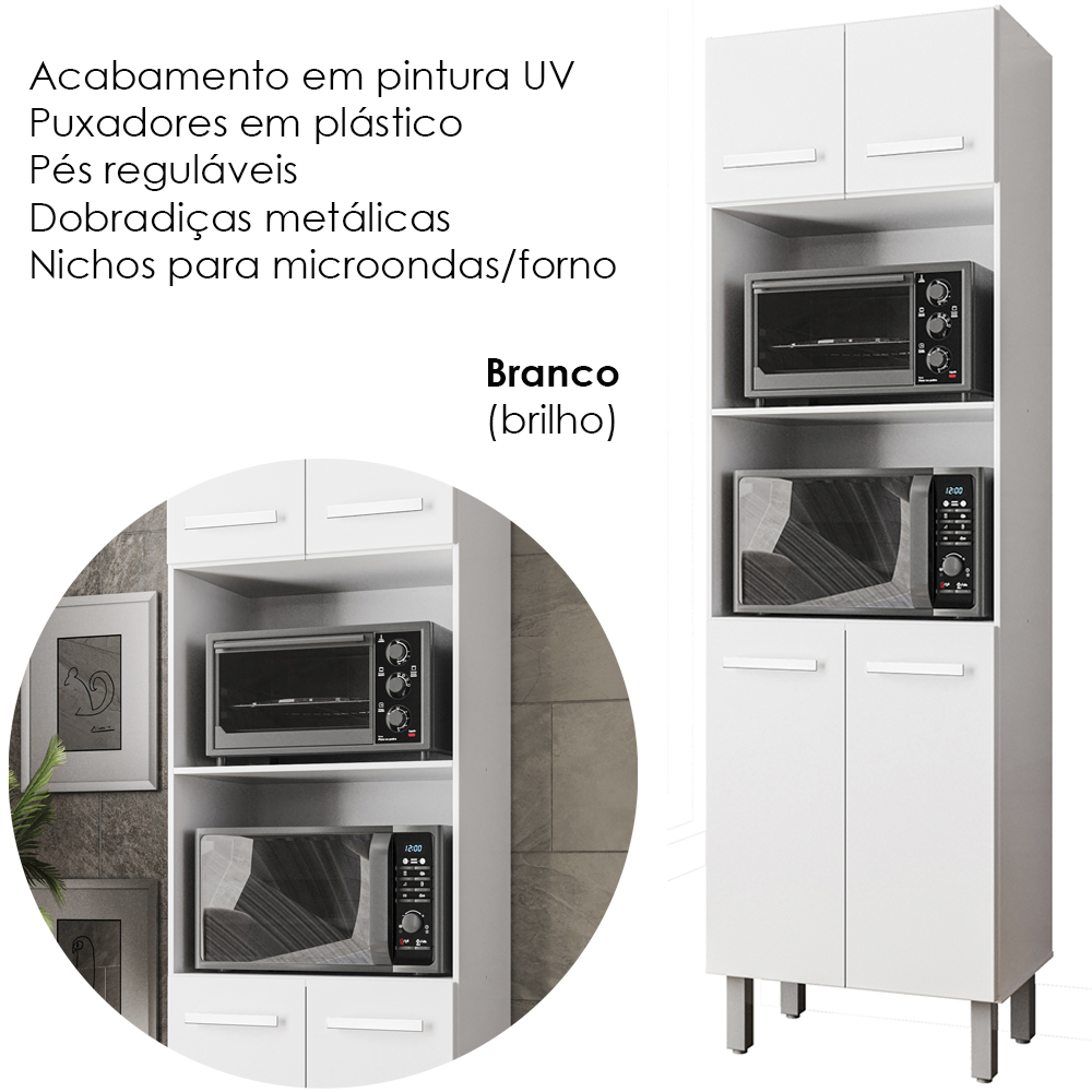 Paneleiro 4 Portas 197x60cm 9170 Branco Mobbs