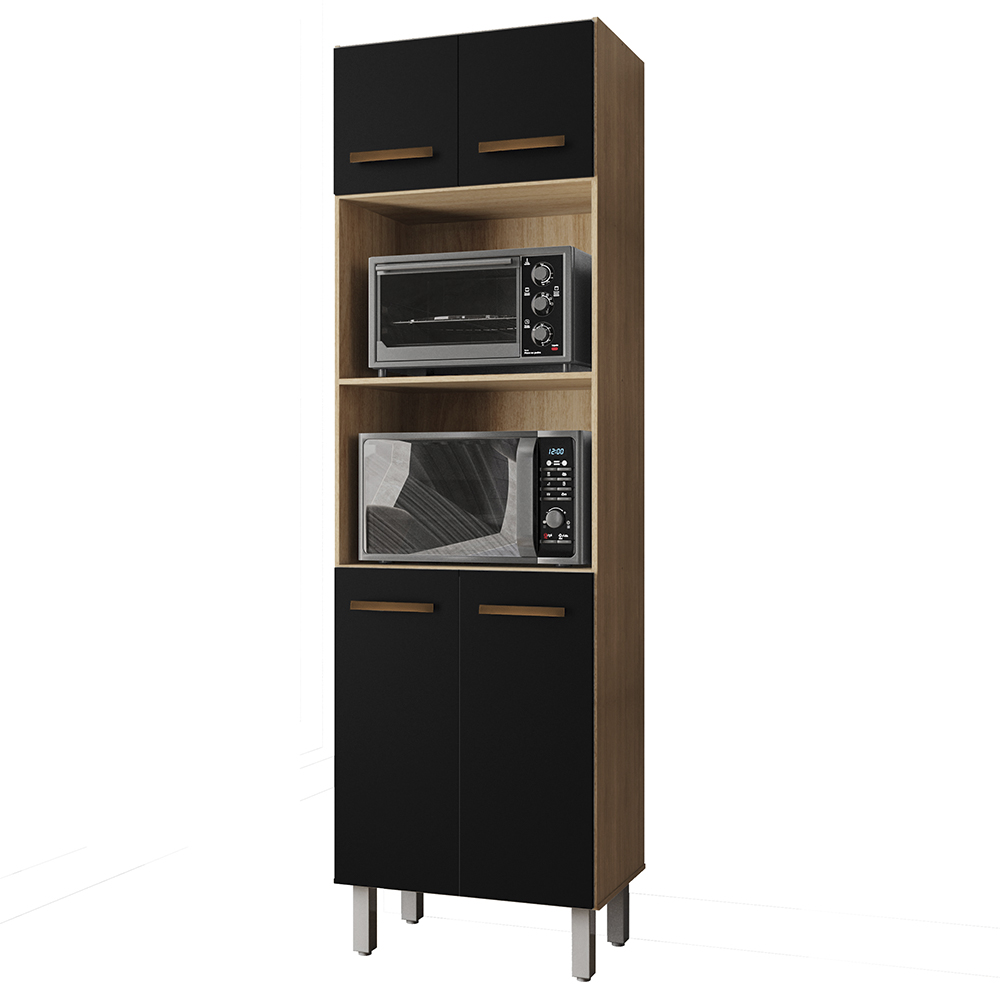 Paneleiro 4 Portas 197x60cm 9170 Savana Preto Mobbs