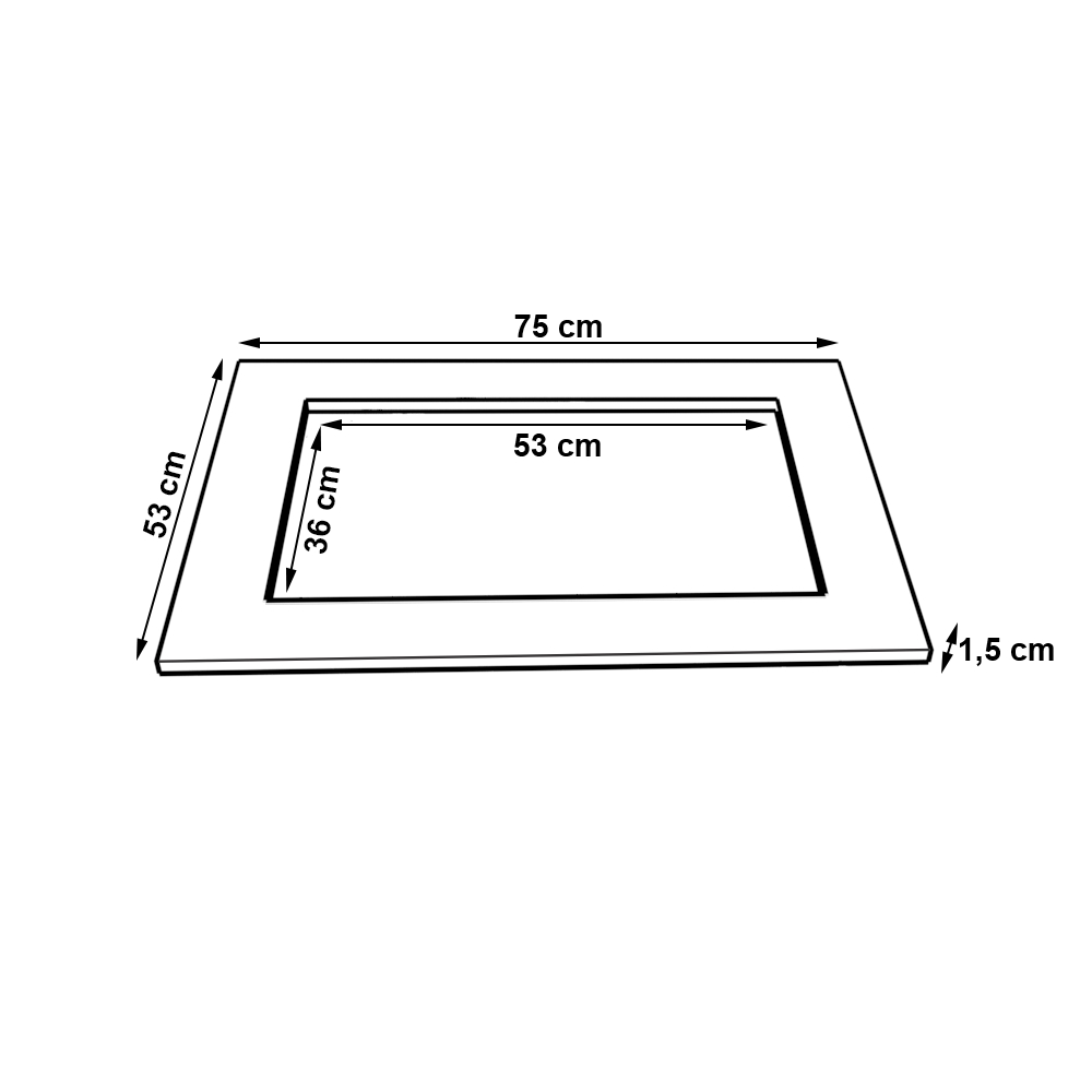Tampo Tampão Tampa para Balcão de Cooktop 75 cm Elisa Moblis 