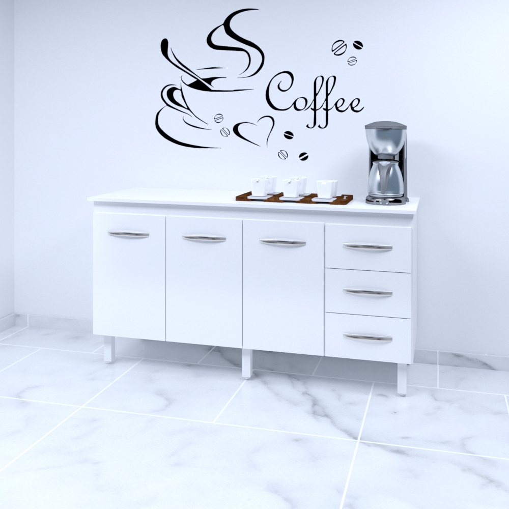 Tampo Tampão para Balcão Tampa Emily 160 cm Moblis Móveis Branco 