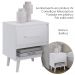 Mesa De Cabeceira 1 Gaveta 50 cm Mila Branco Mobbs
