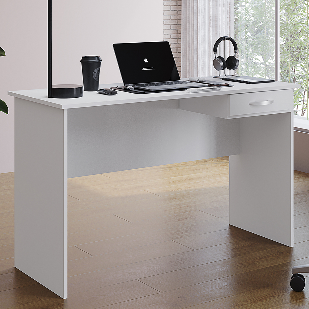 Mesa Para Escritorio 1 Gaveta 120 cm 6901 Branco Mobbs