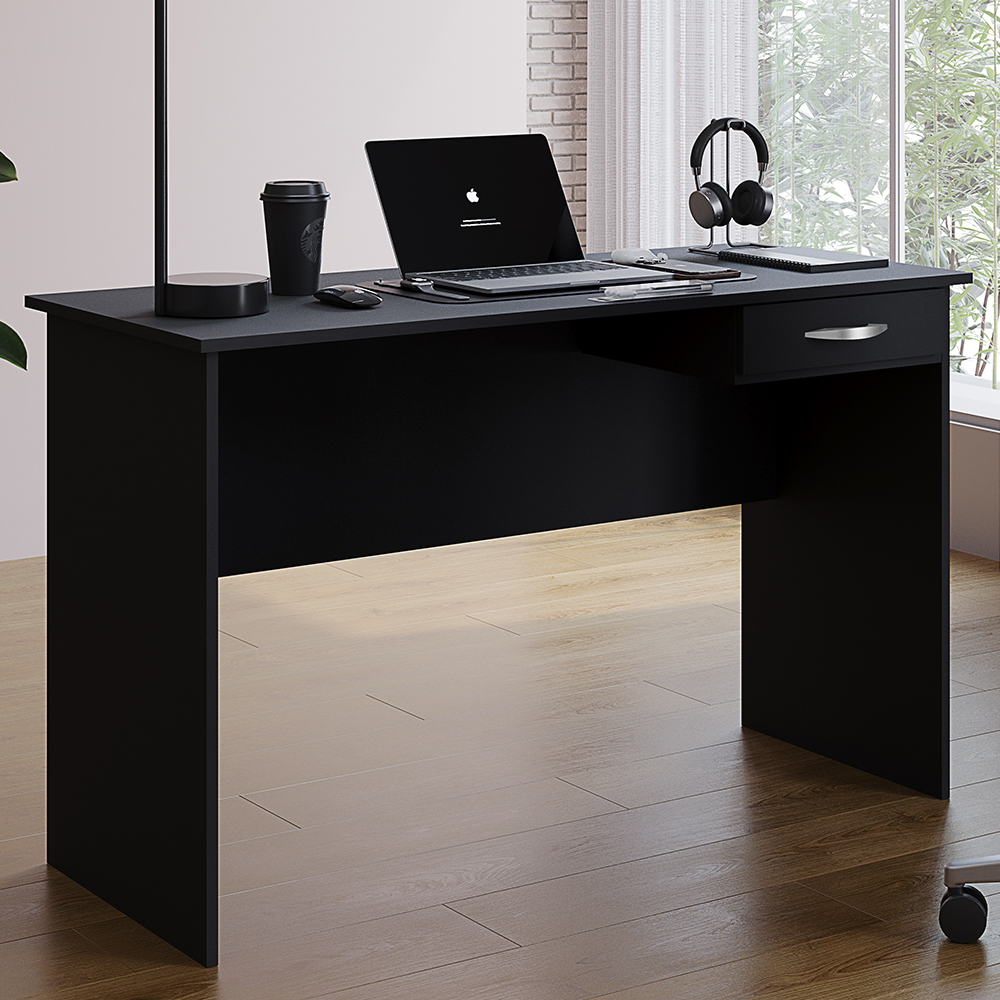 Mesa Para Escritorio 1 Gaveta 120 cm 6901 Preto Mobbs