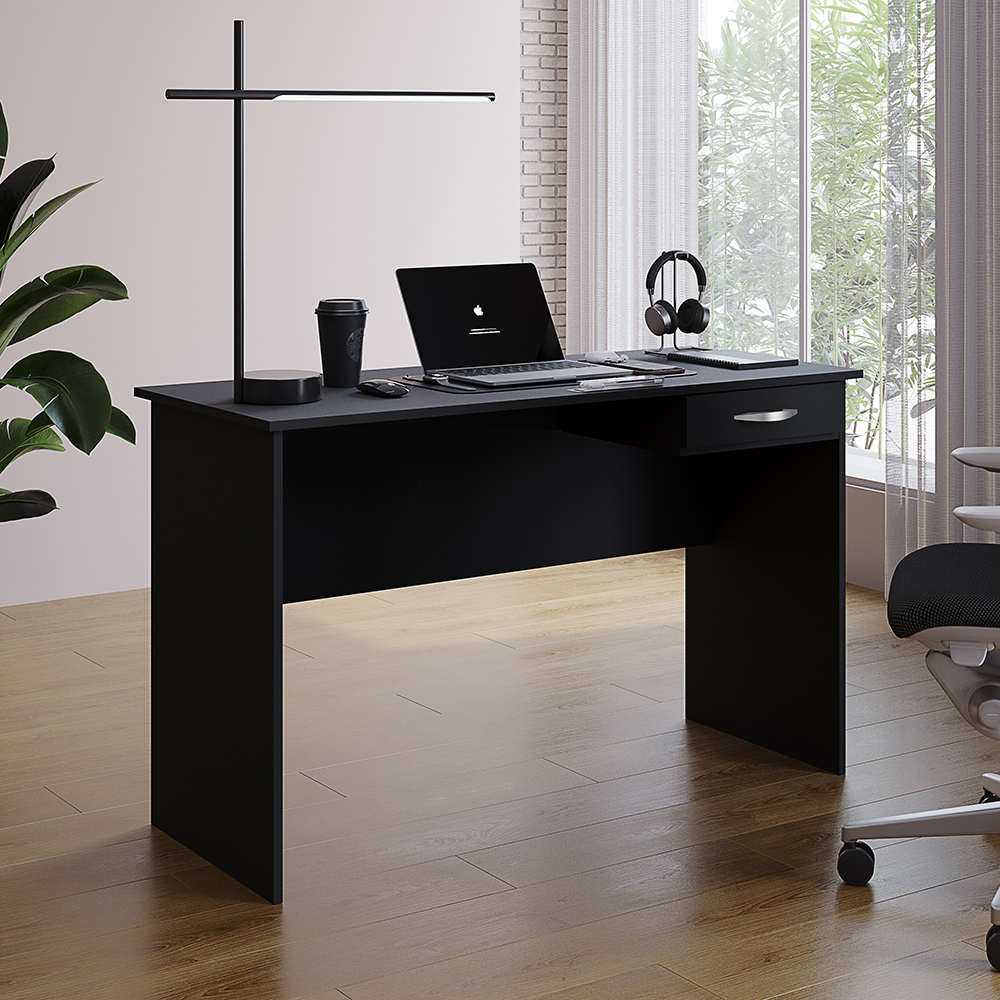 Mesa Para Escritorio 1 Gaveta 120 cm 6901 Preto Mobbs