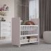 Mini Berço Grade Movel 89 cm Outside Branco Rosa Mobbs