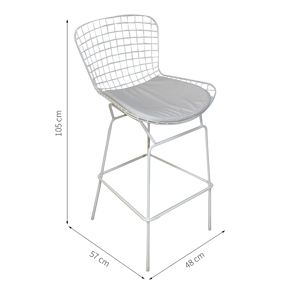 [OUTLET] Banqueta Figueres Bertoia Branca