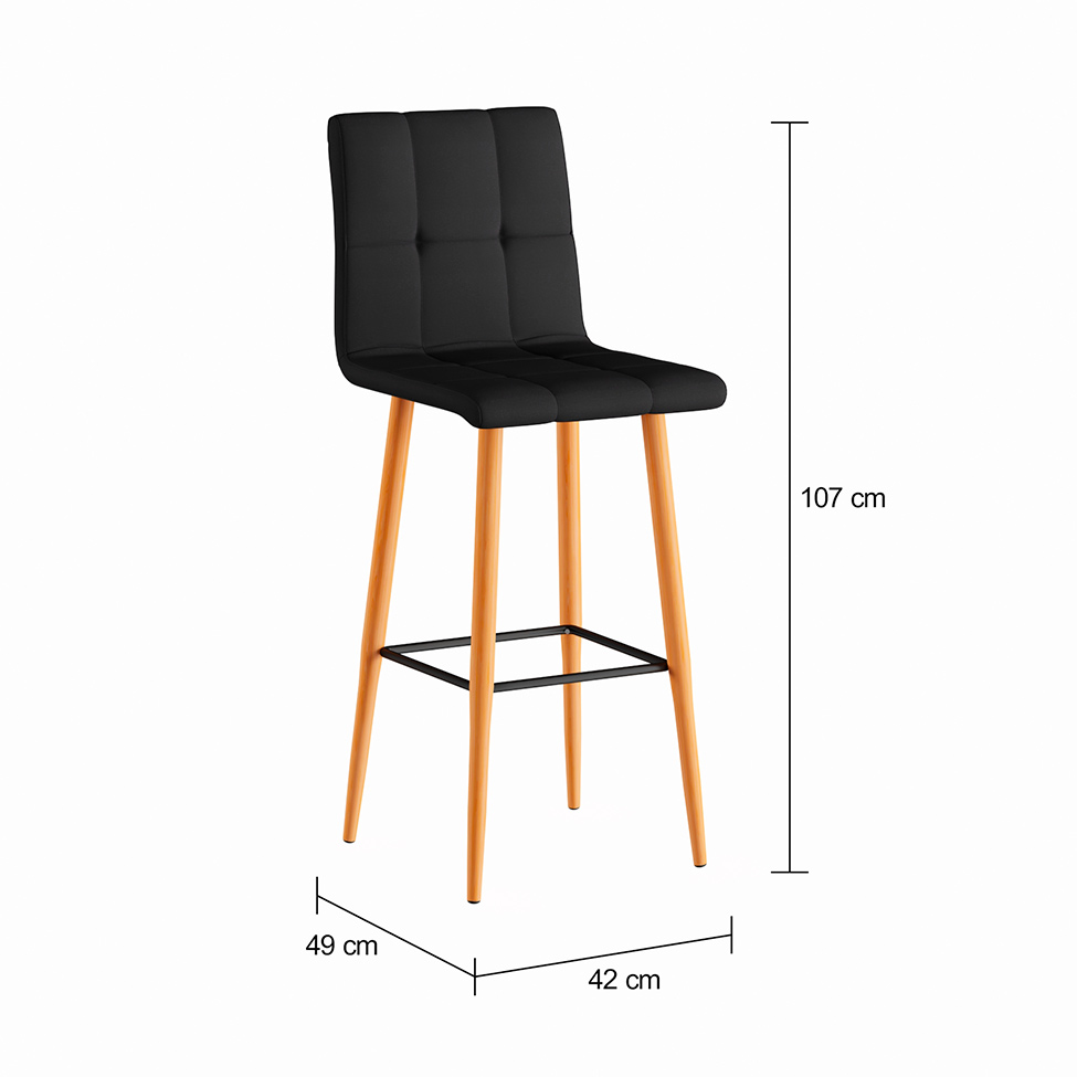 [OUTLET] Banqueta Fixa Fitz Preta