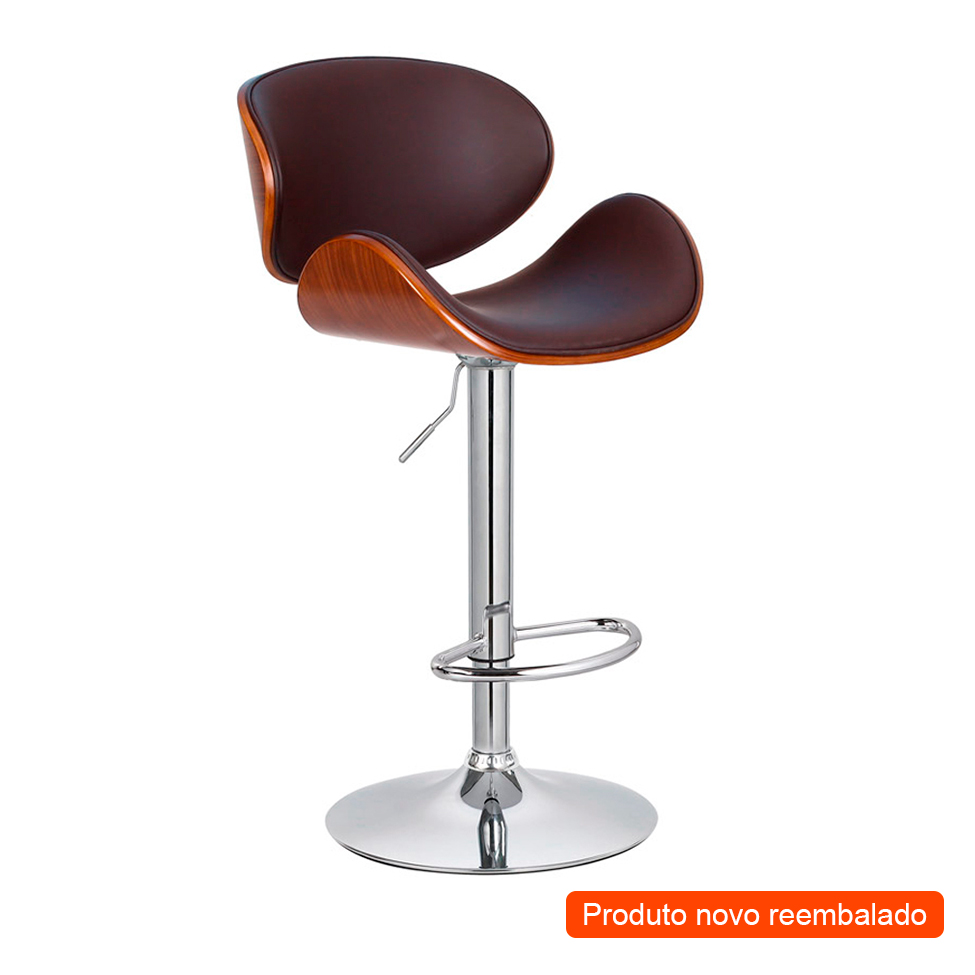 [OUTLET] Banqueta Giratória Amsterdam Marrom