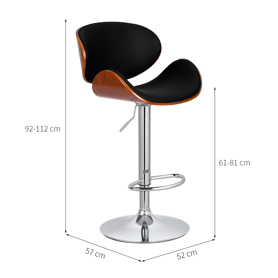 [OUTLET] Banqueta Giratória Amsterdam Preta