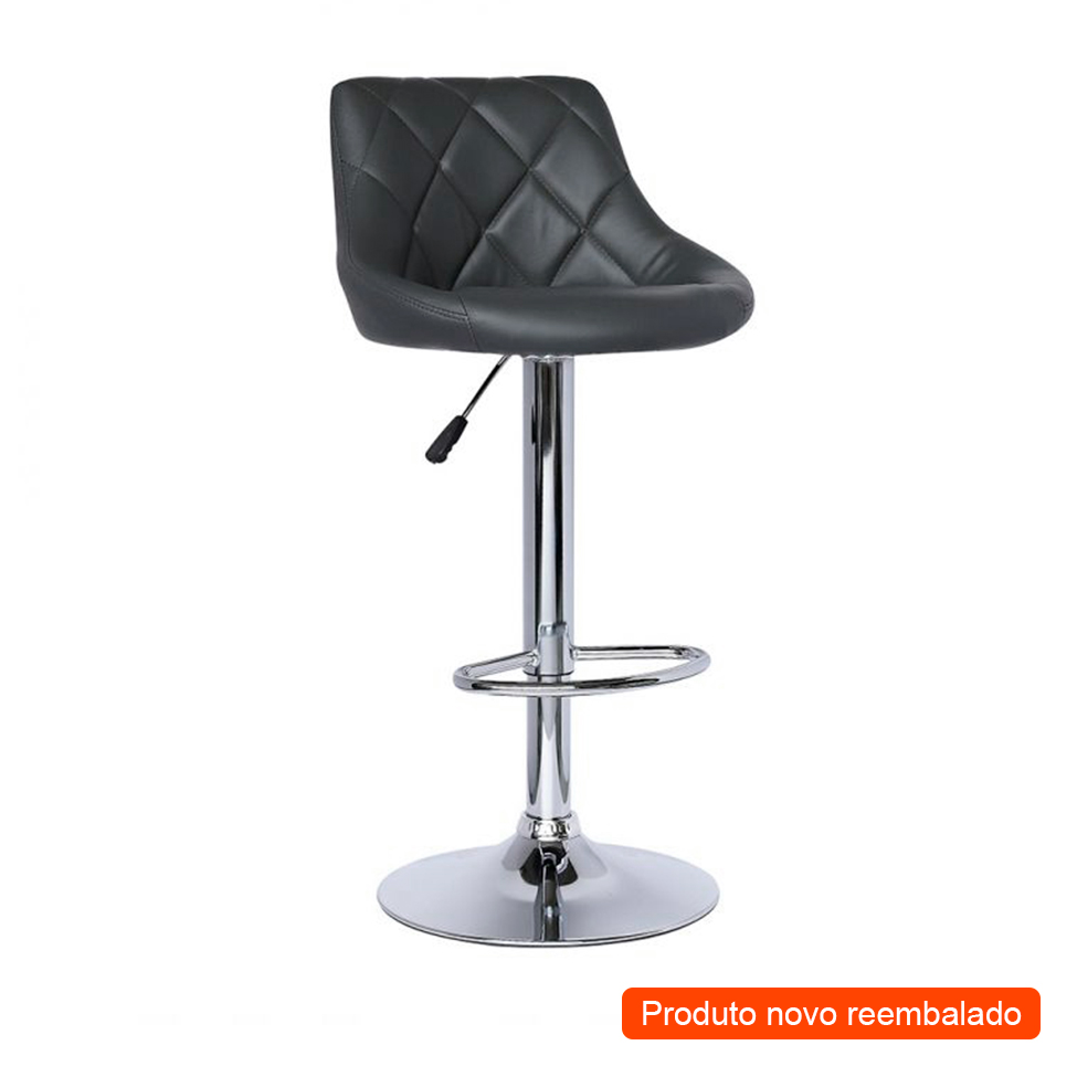 [OUTLET] Banqueta Giratória Milano Preta