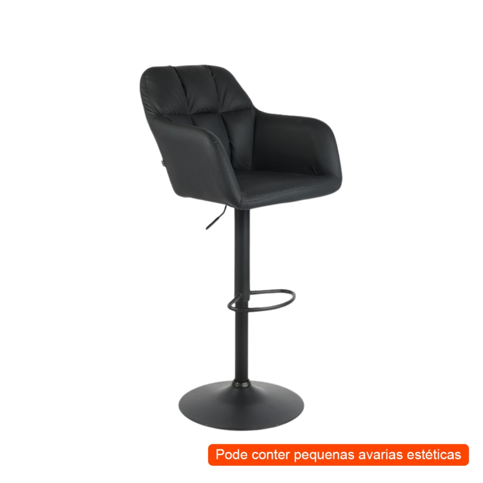 [OUTLET] Banqueta Giratória Woodstock Preta