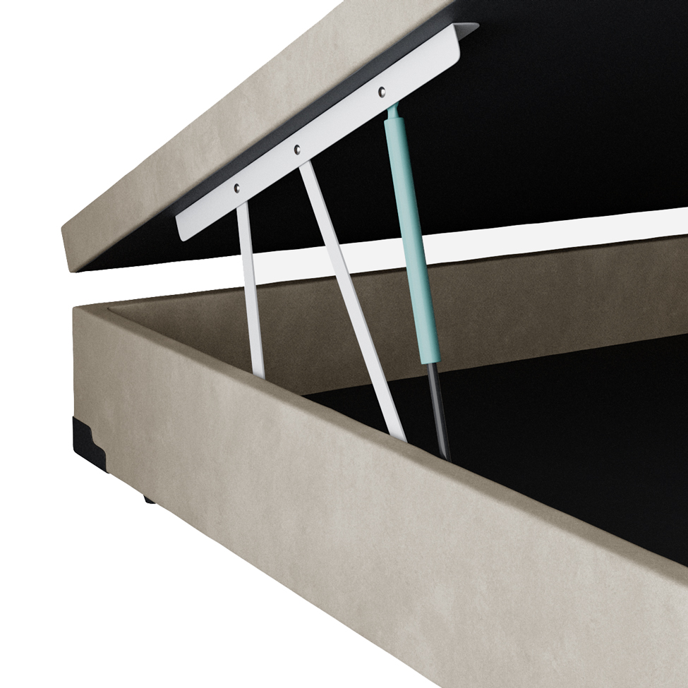 [OUTLET] Base para Cama Box Casal Martin Premium com Baú Suede (45x138x188) Bege