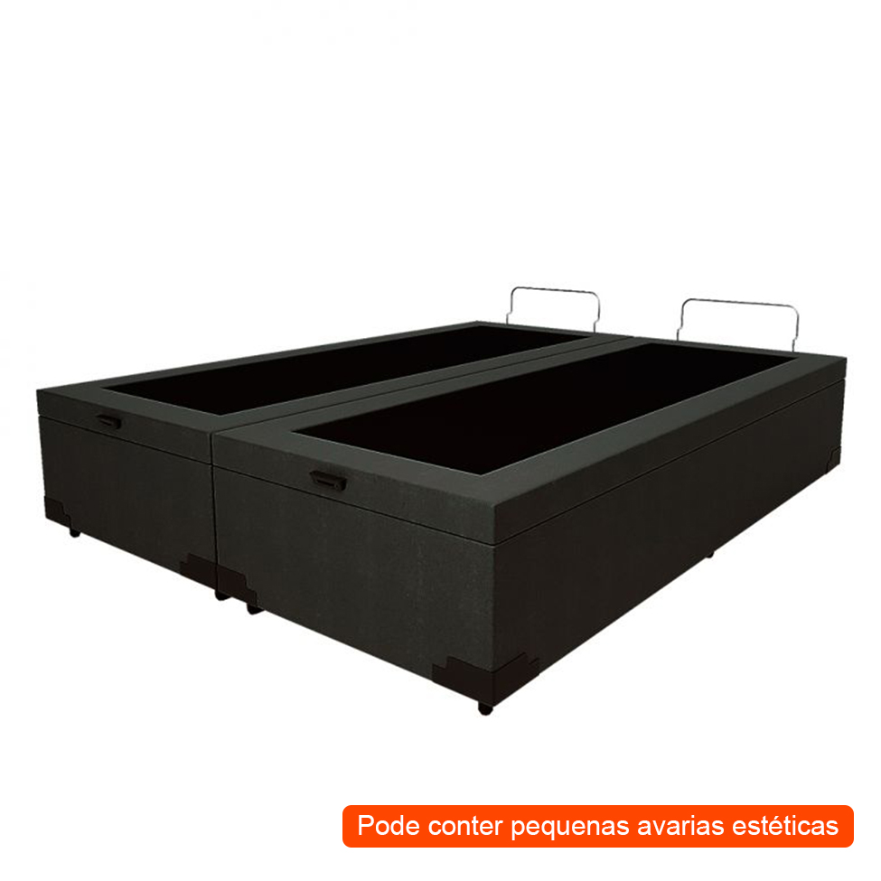 [OUTLET] Base para Cama Box Queen Martin Premium com Baú Linho (47x158x198 cm) Grafite