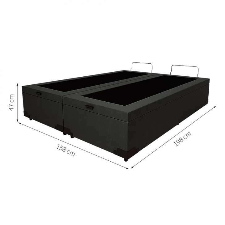 [OUTLET] Base para Cama Box Queen Martin Premium com Baú Linho (47x158x198 cm) Grafite