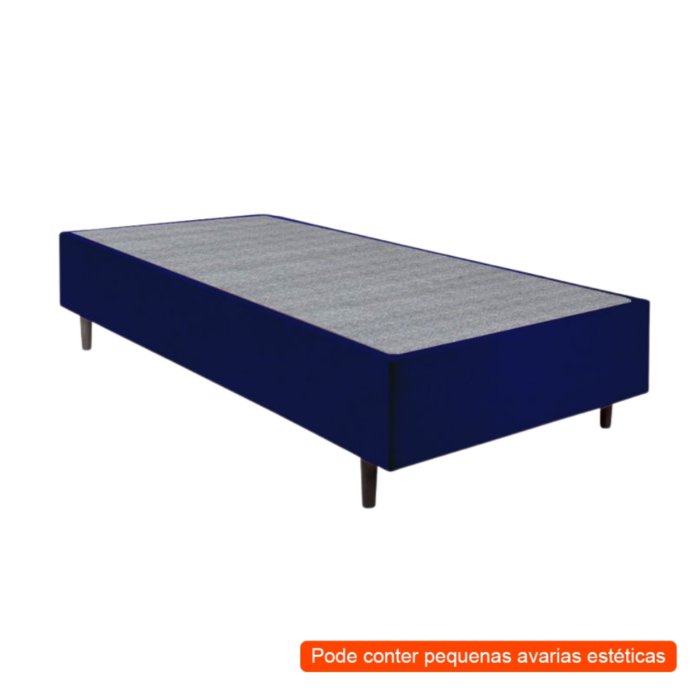 [OUTLET] Base para Cama Box Solteiro King Guldi (38x96x203) Azul e Cinza