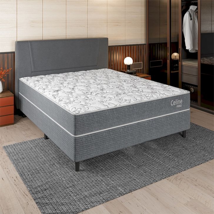 [OUTLET] Cabeceira Casal Celine Cinza