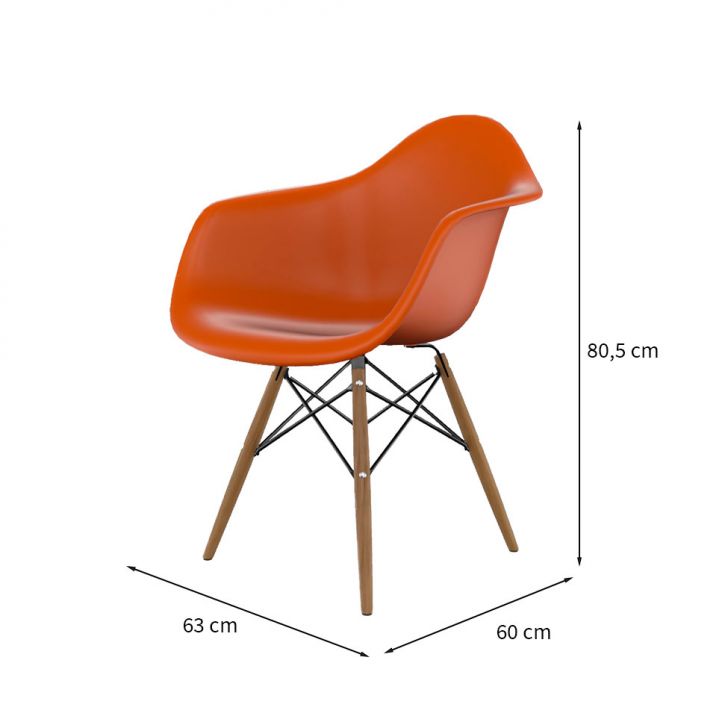 [OUTLET] Cadeira Eames Arm Terracota e Madeira