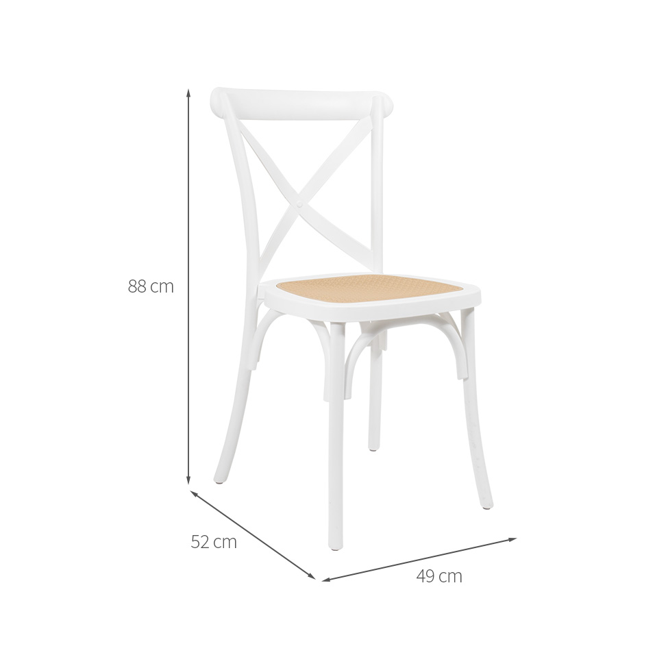 [OUTLET] Cadeira Paris com Rattan Branca