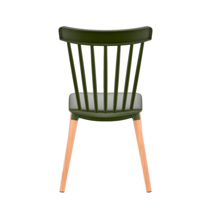 [OUTLET] Cadeira Windsor Verde Musgo e Madeira