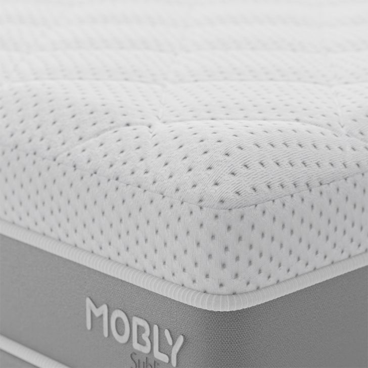 [OUTLET] Cama Box King com Colchão Sublime Mola Ensacada e Espuma Viscoelástica (32x193x203) Cinza e Branco