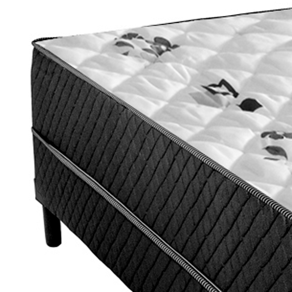 [OUTLET] Cama Box Solteiro Conjugada Unyco D28 Ortopédico Floral e Preta