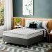 [OUTLET] Cama Box com Colchão Viúva Howie Espuma D33 (17x128x188) Branco e Cinza