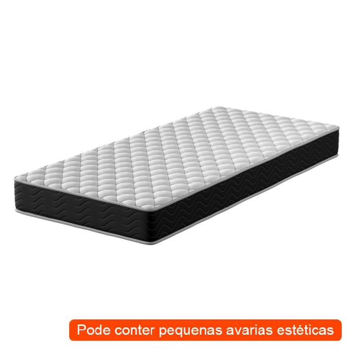 [OUTLET] Colchão Solteiro Howie Espuma D33 (17x88x188) Preto e Branco