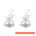 [OUTLET] Conjunto com 2 Cadeiras Eames Eiffel Transparente e Preto