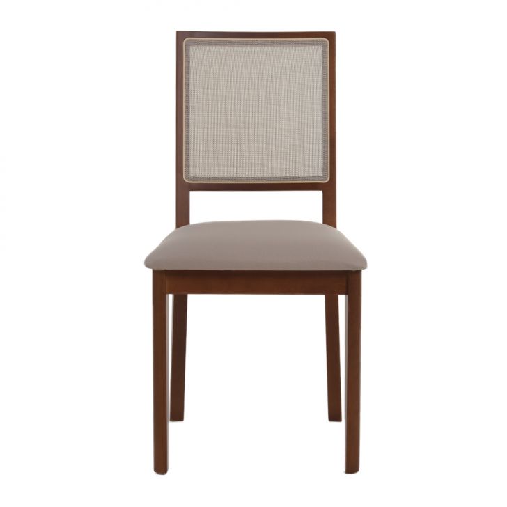 [OUTLET] Conjunto com 2 Cadeiras Sila Imbuia e Bege