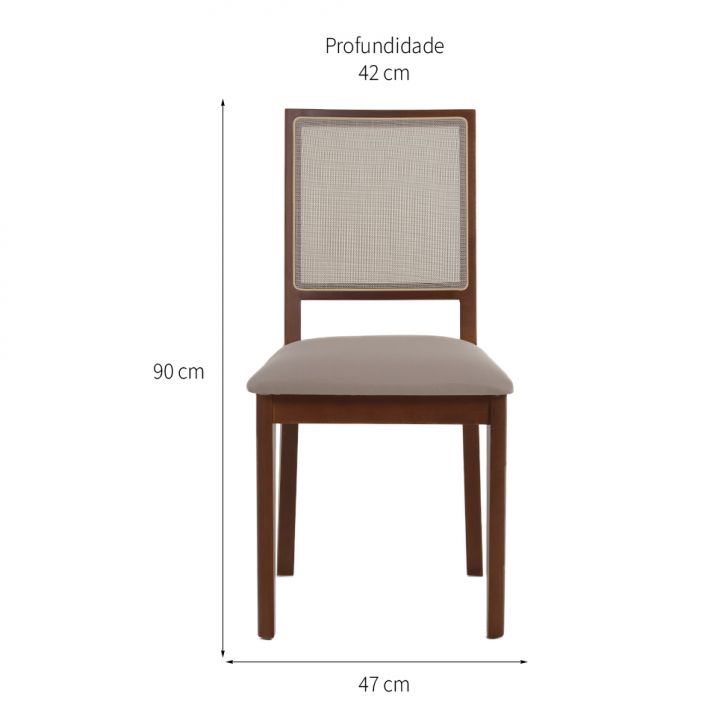 [OUTLET] Conjunto com 2 Cadeiras Sila Imbuia e Bege