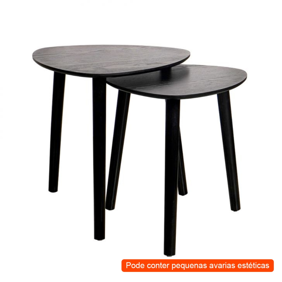 [OUTLET] Conjunto de Mesa Lateral Ellie Preta