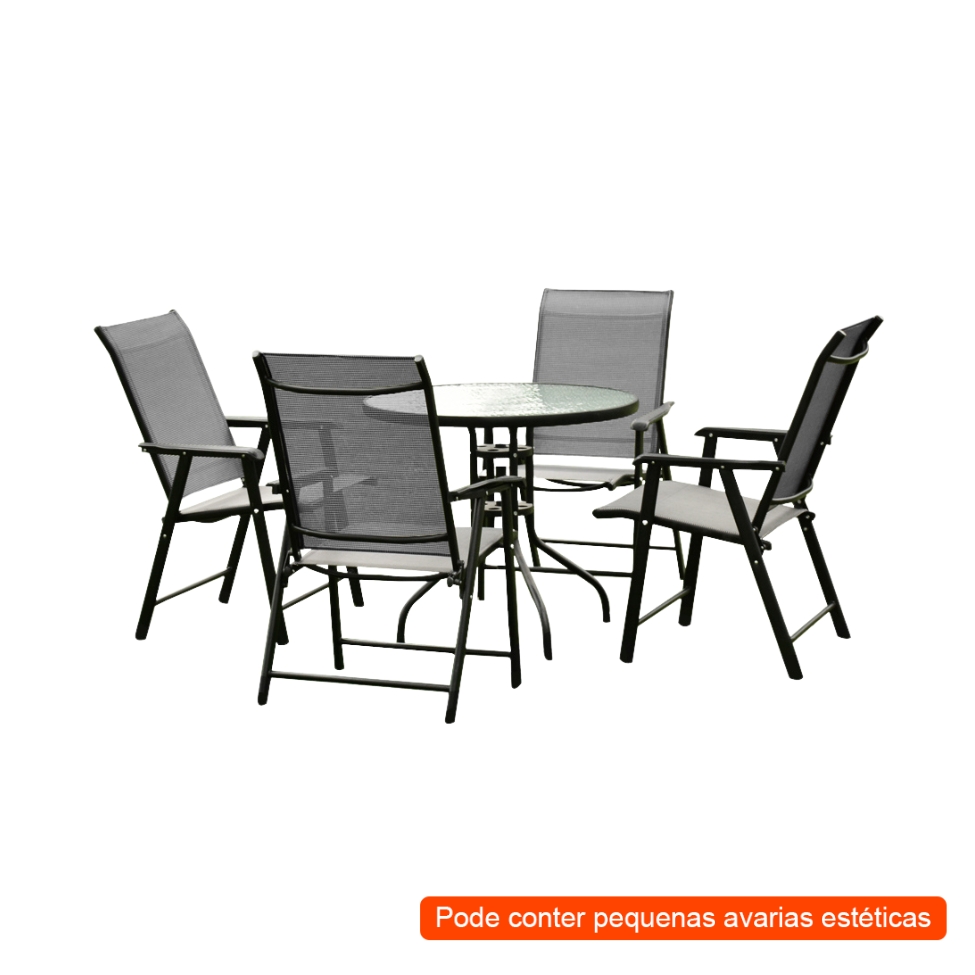 [OUTLET] Conjunto para Área Externa Brasil com 1 Mesa e 4 Cadeiras
