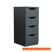 [OUTLET] Gaveteiro Workspace 4 Gavetas Preto
