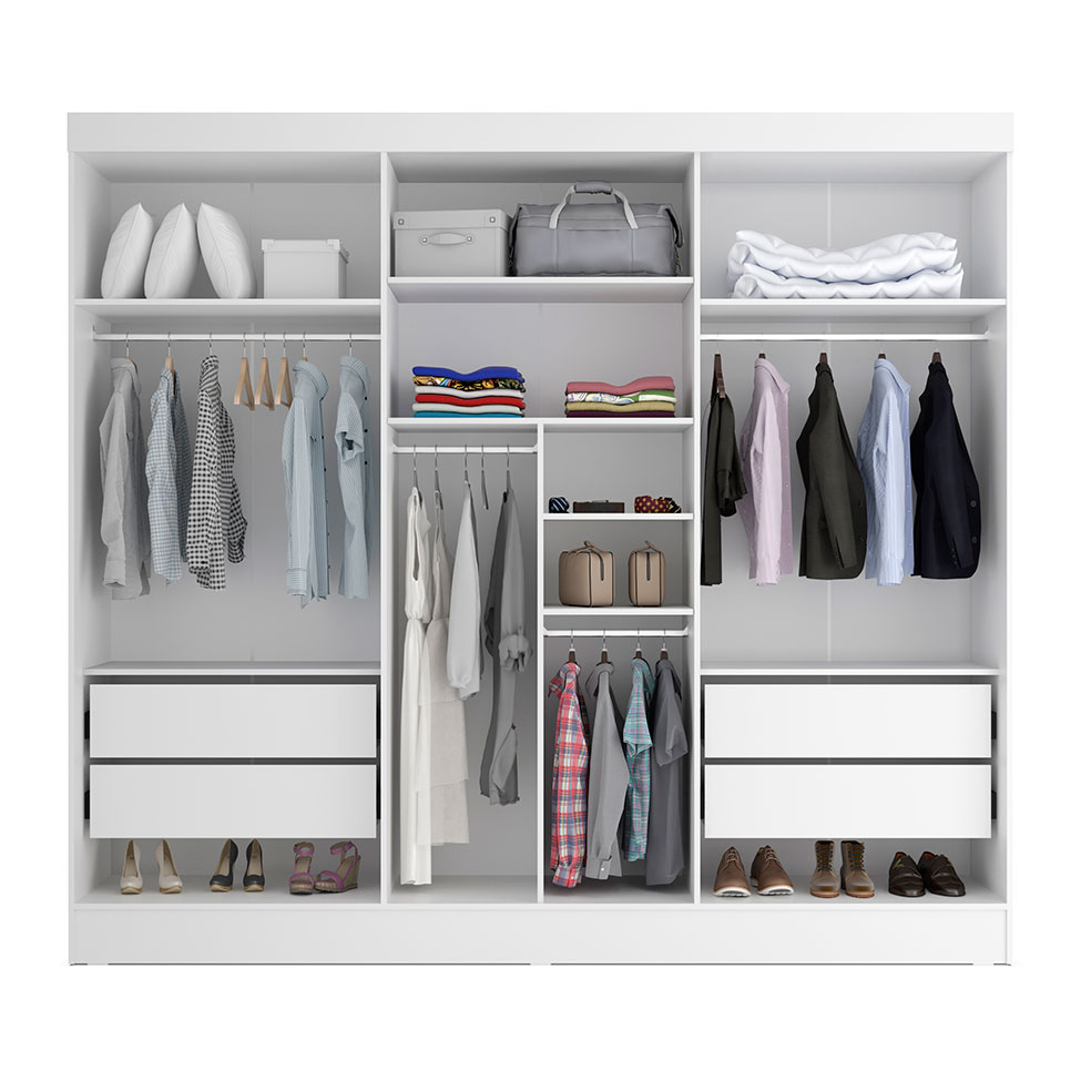 [OUTLET] Guarda-Roupa Casal Ana 6 PT 4 GV Branco 240 cm