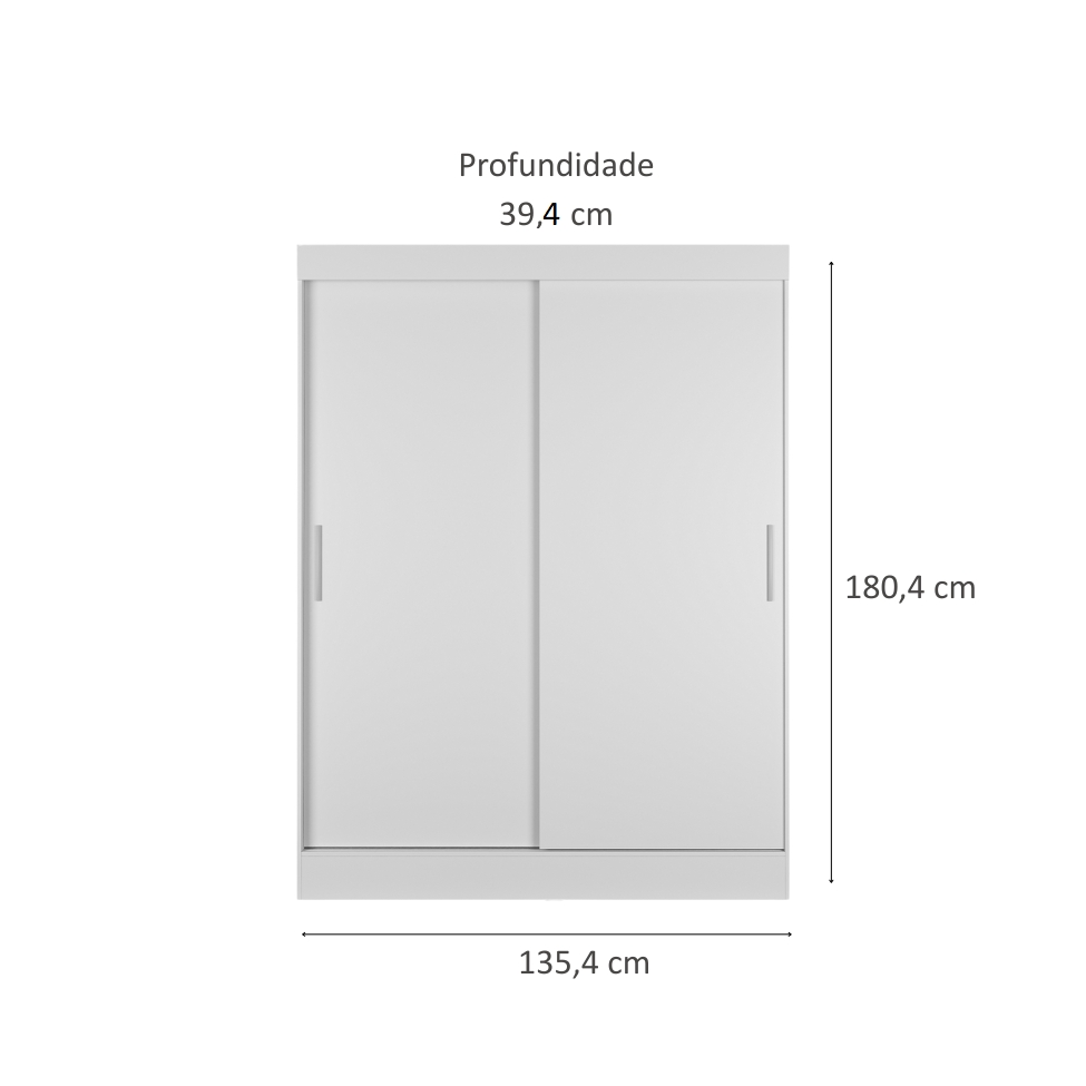 [OUTLET] Guarda-Roupa Casal Boreal 2 Portas Branco