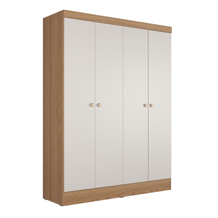 [OUTLET] Guarda-Roupa Casal Boreal 4 Portas Carvalho e Off White