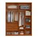 [OUTLET] Guarda-Roupa Casal com Espelho Attore 4 Portas 3 Gavetas Nogueira e Nude