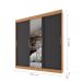 [OUTLET] Guarda-Roupa Casal com Espelho Paris 3 PT 2 GV Naturale e Grafite