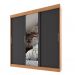 [OUTLET] Guarda-Roupa Casal com Espelho Paris 3 PT 2 GV Naturale e Grafite
