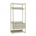 [OUTLET] Guarda-Roupa Closet Industrial Mital 1 PT 6 GV Off White e Dourado