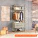 [OUTLET] Guarda-Roupa Closet Industrial Mital com Cabideiro 2 GV Off White e Dourado